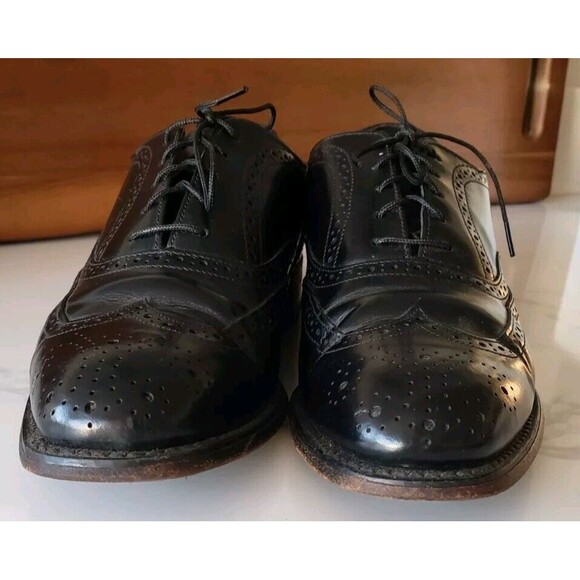Bostonian Men's Wingtip Oxford Dress Shoes Size 8 (D/B) Leather Black - Picture 4 of 9